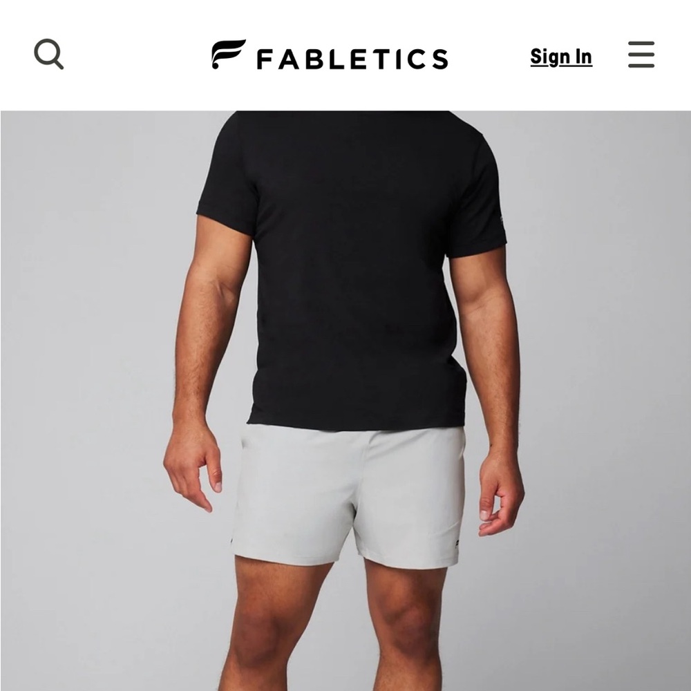 Fabletics, The 5” Fundamental Short II (Lined), Mineral Grey, XL